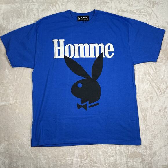 PLAYBOY Other - NWT Homme Femme x Playboy Bunny Collab Blue T Shirt Streetwear Men’s Size XL